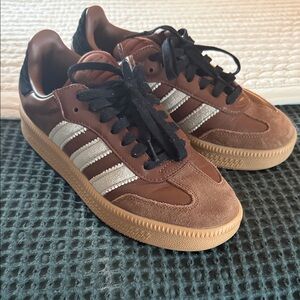 Adidas Men's Brown and Silver Sneakers